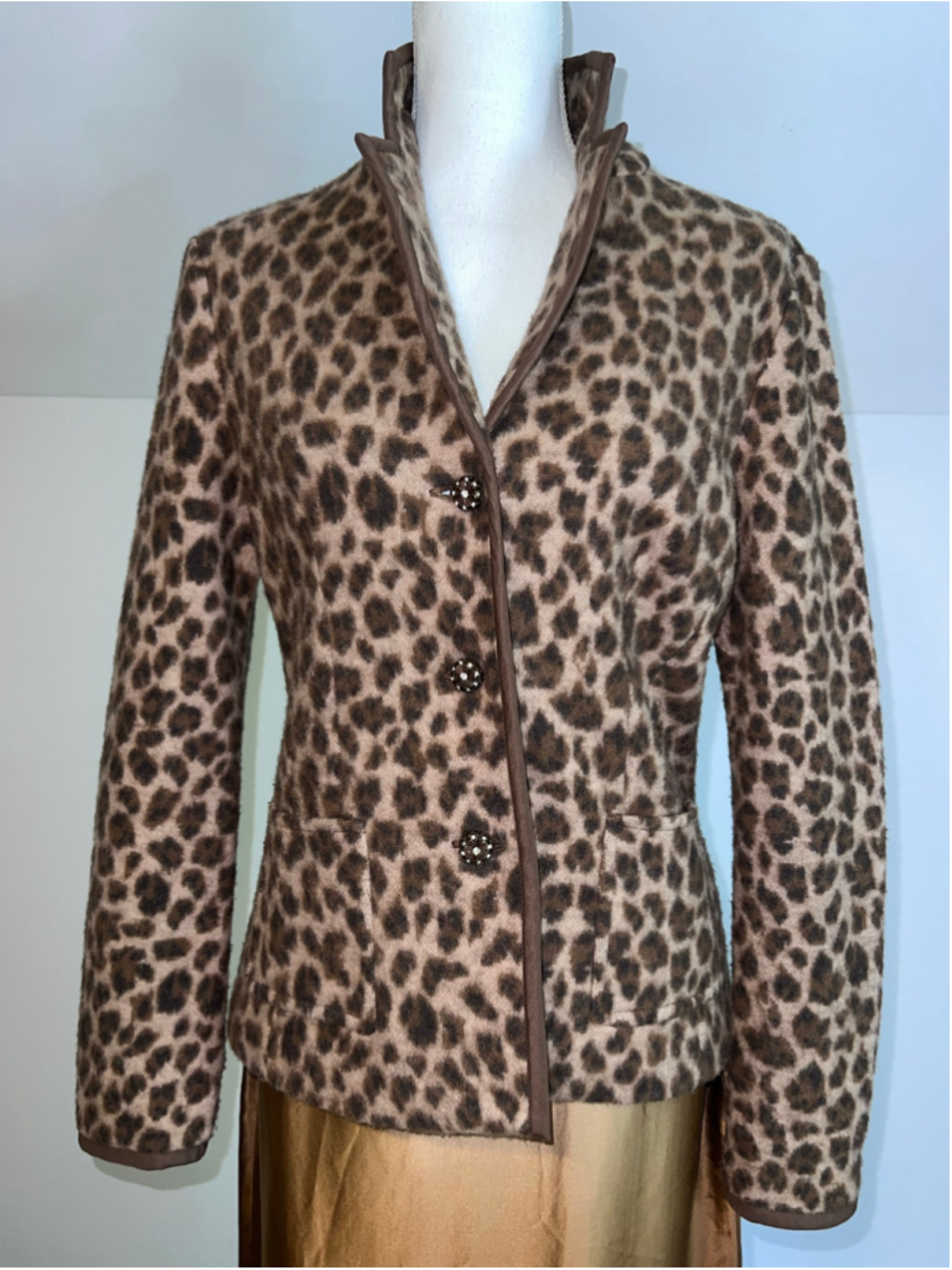 VTG Talbots Leopard Print Blazer Jacket, Size M